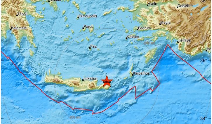 Σεισμός "ταρακούνησε" την Κρήτη – Αισθητός στο Ηράκλειο